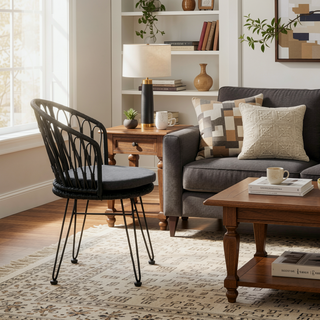 Sunvega Transitional Polyethylene Rattan Dining Chairs with Water-Resistant Cushions