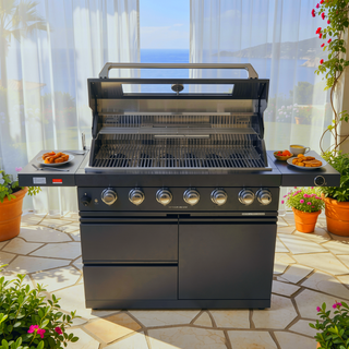 Sunvega 46-Inch Four Burner Stainless Steel Gas Grill with Warming Rack