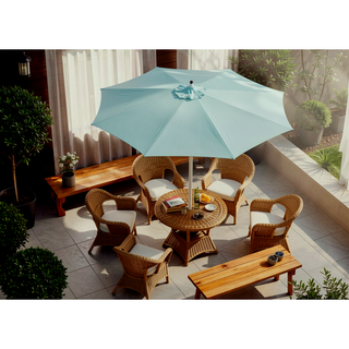 Sunvega 15-Foot Rectangular Outdoor Umbrella with Crank for Patio and Garden