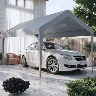 Sunvega 10x20ft Waterproof UV Protected Carport Canopy Cover with 72 Elastic Buckles