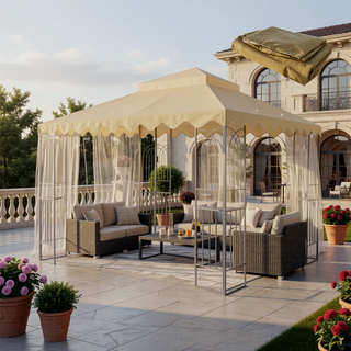 Sunvega 10x10 Ft Outdoor Patio Gazebo Replacement Canopy with Wavy Border