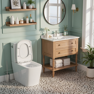 Sunvega Modern One Piece Toilet with Soft Closing Seat and Powerful Flushing