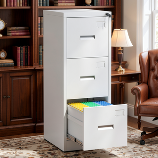 Sunvega 5 Drawer Metal Vertical File Cabinet with Lock on Wheels for Home Office