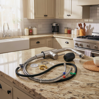 Sunvega Single Handle Kitchen Sink Faucet with Pull Out Sprayer and Deck Plate