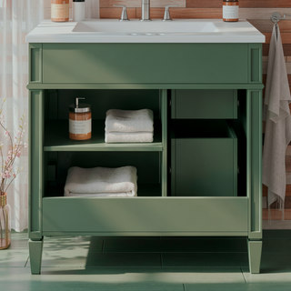 Sunvega Modern Minimalist 30'' Bathroom Vanity with Top Sink and Ample Storage