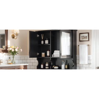 Sunvega 30 Inch Wall Mounted Mirror Medicine Cabinet with Adjustable Shelf