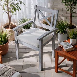 Sunvega FSC Certified Weather Resistant Dining Chairs with Detachable Cushion