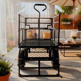 Sunvega Garden Cart with Inflatable Tires and Spacious Bed for Yard Work