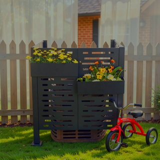 Sunvega Metal Air Conditioner Privacy Fence Cover Conceal Outdoor Units AC