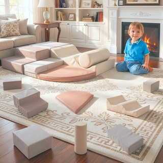 Sunvega Soft Climb and Crawl Foam Playset 6 in 1 with Stairs and Mats