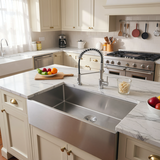 Sunvega Handcrafted 33x19 Inch Undermount Single Bowl Kitchen Sink Dark Gray