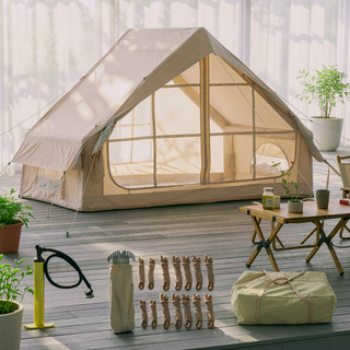 Sunvega 4-6 Person Inflatable Tent with Pump, 4 Season Waterproof Outdoor Glamping Shelter