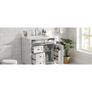 Sunvega Modern Minimalist 30'' Bathroom Vanity with Top Sink and Ample Storage