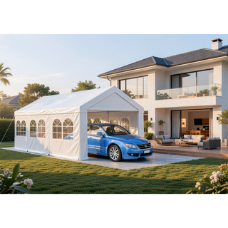 Sunvega Heavy Duty 10x20 FT Carport Canopy Garage Shelter with Windows
