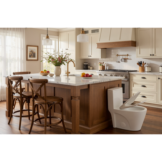 Sunvega Modern Fan-Shaped Design One-Piece Toilet with Dual Flush and Soft Close Seat