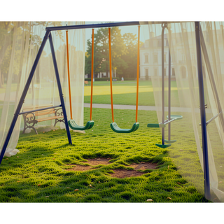 Sunvega 2 in 1 Swing Set With Belt Swing and Glider for Backyard