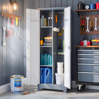 Sunvega Heavy Duty Steel Storage Cabinet With Locking Doors and Adjustable Shelves