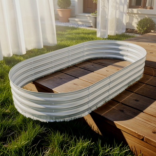 Sunvega 6x3x1ft Galvanized Metal Raised Garden Bed Kit for Outdoor Vegetables Flowers Herbs