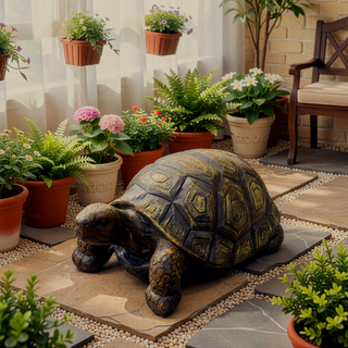 Sunvega Large 3D Turtle Statue with Realistic Shell Design for Outdoor Garden Decor