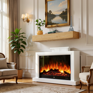 Sunvega Handcrafted Pine Wood Fireplace Mantel Shelf with Distinctive Wood Grain