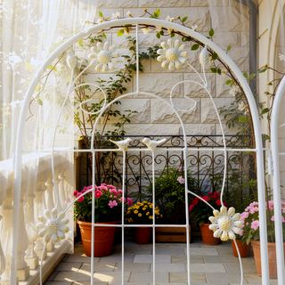 Sunvega Rustproof Metal Garden Trellis for Climbing Plants Outdoor Flower Support 4 Pack