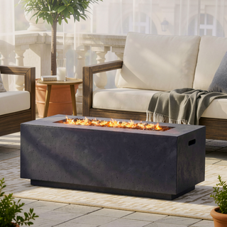 Sunvega Modern 40" 40,000 BTU Rectangular Lightweight Concrete Propane Fire Pit