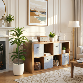 Sunvega 8-Cube Storage Organizer with Open Back Shelves for Home Office