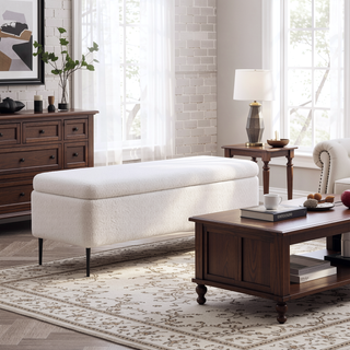 Sunvega Upholstered Storage Bench with Lift Top for Living Room Bedroom