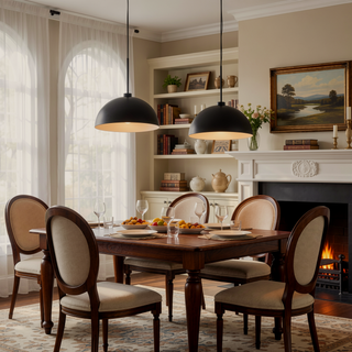 Sunvega Industrial Modern Black Double Pendant Light with Matte Finish for Dining Room Kitchen