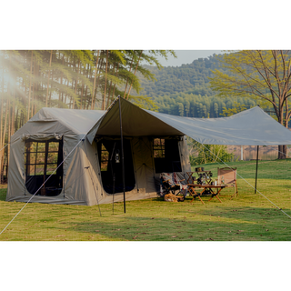 Sunvega Inflatable Camping Tent with Canopy Hand Pump Waterproof Windproof for 7-8 People
