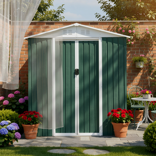 Sunvega Pent Roof Outdoor Storage Shed with Aluminum Alloy Frame and Sliding Door