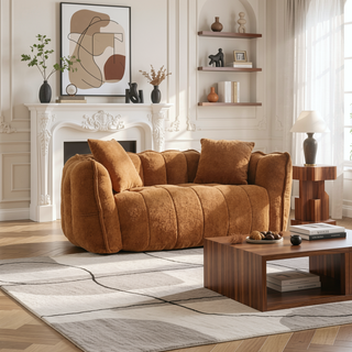 Sunvega Super Soft Chenille Bean Bag Chair with Armrests for Living Room
