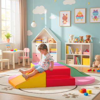 Sunvega Colorful Soft Foam Climbing Blocks for Toddlers 1-3 Years 6-Piece Play Set