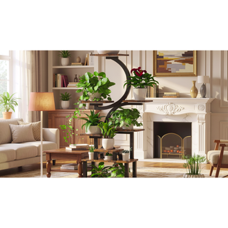 Sunvega 68.5 Inch Tall 10 Tier Plant Stand with 5 Grow Lights for Indoor Plants