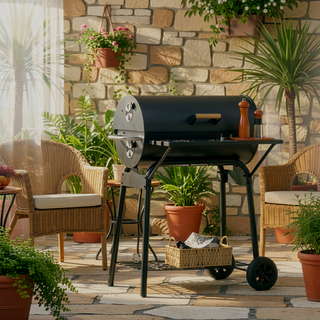 Sunvega 2 Burner Portable Gas BBQ Grill with Lid Thermometer and Foldable Legs