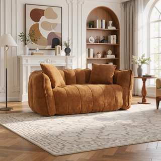 Sunvega Super Soft Chenille Bean Bag Chair with Armrests for Living Room