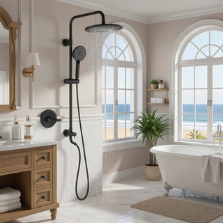 Sunvega Wall Mounted Rain Showerhead and Hand Shower System with Adjustable Slide Bar