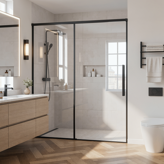 Sunvega 60x72 Inch Semi-Frameless Sliding Shower Door with Tempered Glass