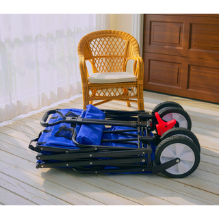 Sunvega Heavy Duty Folding Outdoor Cart with Front Wheel Brakes and Cup Holders