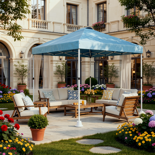 Sunvega Pop Up Canopy Tent with Two Half Sidewalls and Wheeled Carry Bag