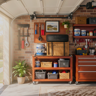 Sunvega 4x4 FT Overhead Garage Storage Rack with Crank-Down System and Safety Lock