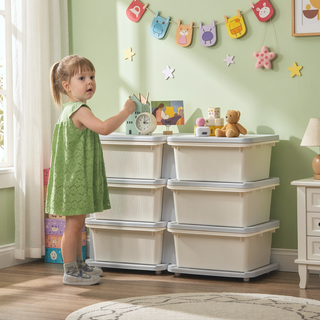 Sunvega 3 Tier Kids Storage Unit with 6 Large Removable Drawer Bins for Bedroom