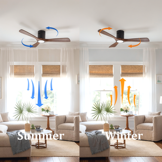 Sunvega 52 Inch Flush Mount Ceiling Fan with Light and Remote Control