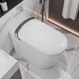 Sunvega Smart Toilet with Bidet Auto Open Close Seat Foot Sensor LED Night Light