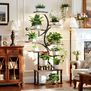 Sunvega 68.5 Inch Tall 10 Tier Plant Stand with 5 Grow Lights for Indoor Plants