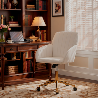 Sunvega Ergonomic Swivel Chair with Soft Memory Foam Cushion and Lumbar Support