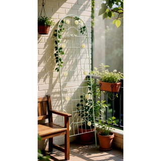 Sunvega Rustproof Metal Garden Trellis for Climbing Plants Outdoor Flower Support 4 Pack