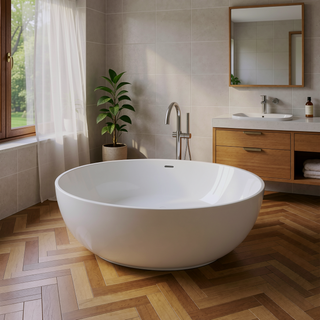 Sunvega Premium Deep Soaking Bathtub with Slip-Resistant Contour and Matte Finish