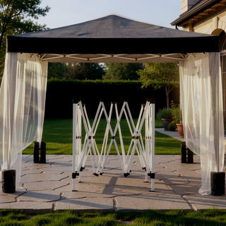 Sunvega 10'x10' Folding Canopy with 4 Removable Sidewalls and Gazebo for Outdoor Events