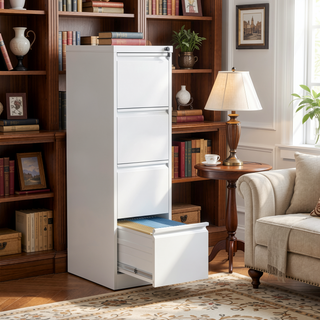 Sunvega 4 Drawer Metal Vertical File Cabinet with Lock for A4 Legal Letter Size